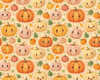 Groovy Halloween Kürbis Stoff Floral Halloween Muster Baumwollstoff Halbe Hof