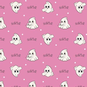 Halloween Ghost Pure Cotton Fabric Cute Ghost Cartoon Fabric By The Half Yard