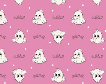 Halloween Ghost Pure Cotton Fabric Cute Ghost Cartoon Fabric By The Half Yard