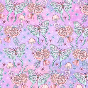 Witchy Patterns Cotton fabric, Sold by the Yard