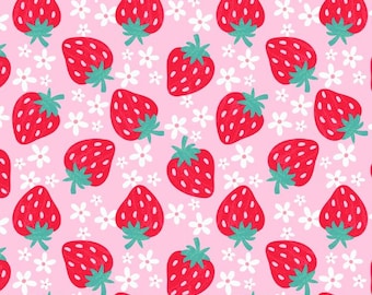Strawberry Fruit Cotton Fabric,Cotton Fabric Fabric By the Half Yard