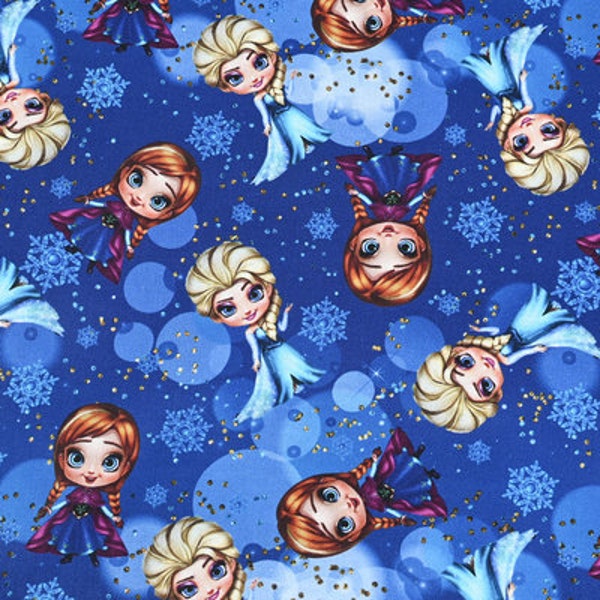 Disney Princess Elsa Anna Frozen Fabric Cotton Cartoon Fabric Animation Fabric By the Half Yard