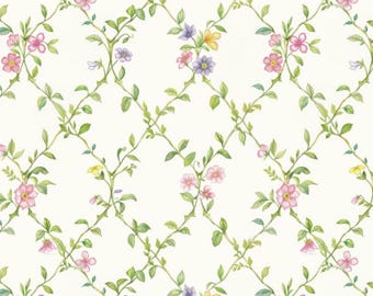 Climbing Floral Pattern Pure Cotton Fabric Cartoon Fabric Quilting Fabric By the Half Yard