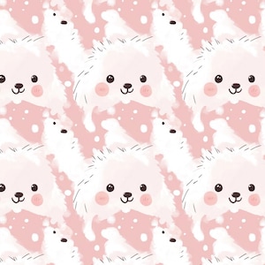 Cute Bunny Dog Cartoon Fabric-Soft Kids Cotton Fabric -By The Half Yard