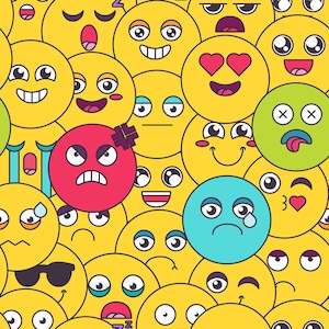 Comics Cute Emoji Fabric Cartoon Cotton Fabric By The Half Yard