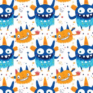 Monster Cute Little Monster Cartoon Pure Cotton Fabric