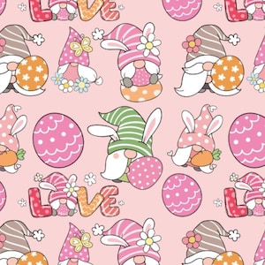 Cute Easter Rabbit Fabric,100% Cotton Fabric，Quilting Fabric By Half Yard