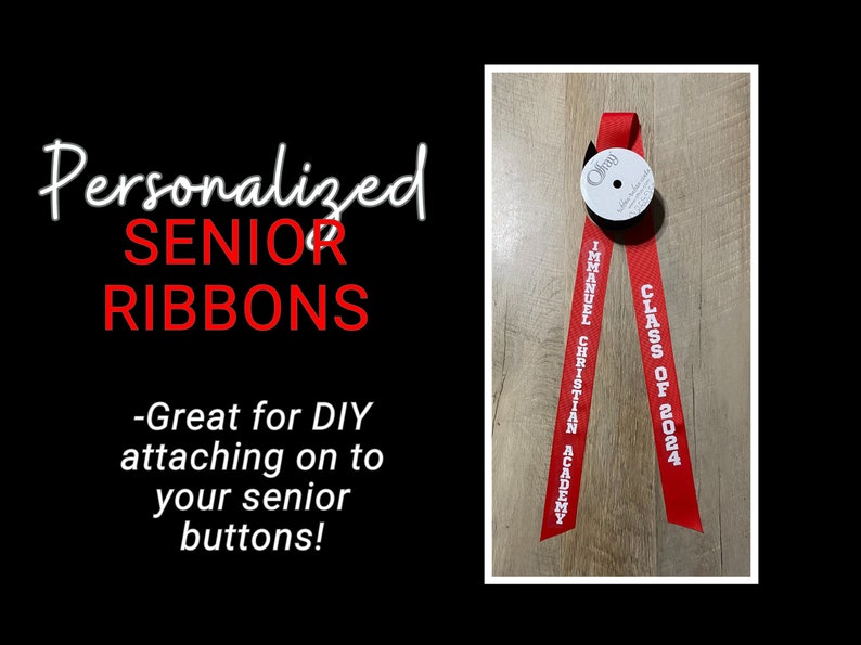 Personalized Red Ribbon: Length Longer to Add to Brag Button (7/8inch ...