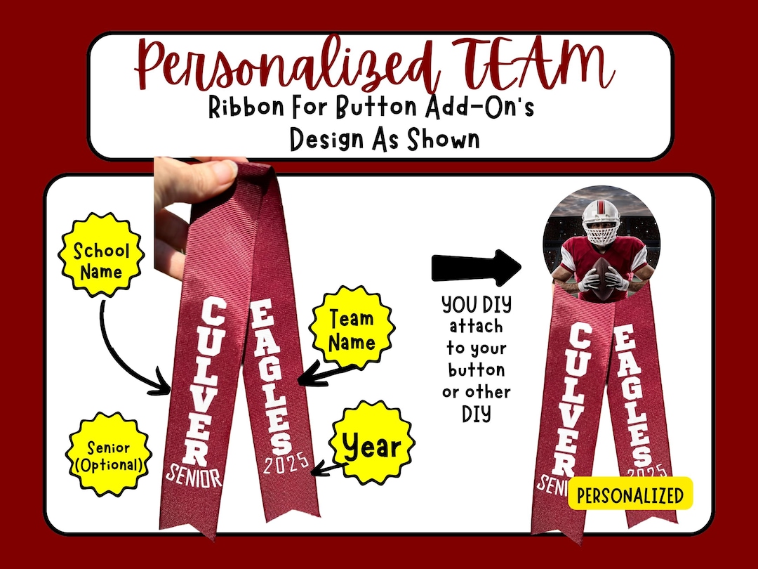 Maroon Burgundy Personalized Ribbons to Add to Player or Team Brag ...