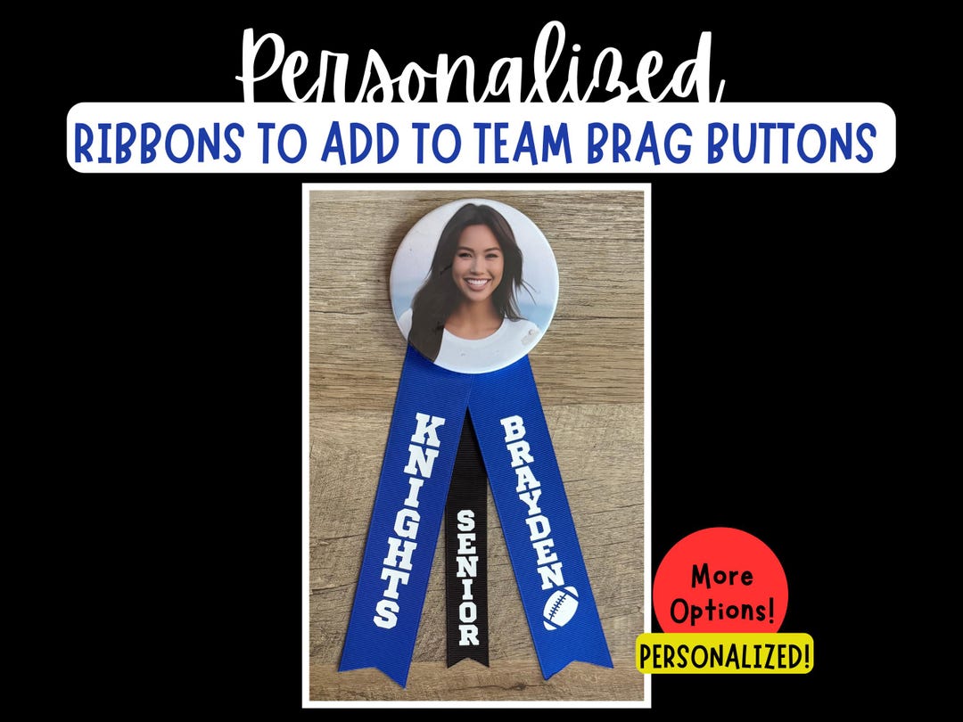 Personalized Team Ribbon Button Additions: Customized for All Sports ...