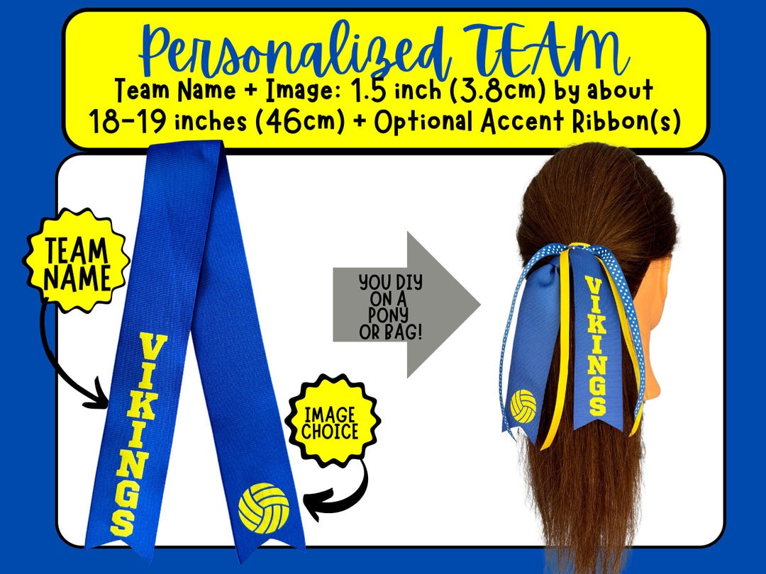 Personalized Team Ribbons, Sporty Pony, Bag Tags, All Teams Volleyball ...