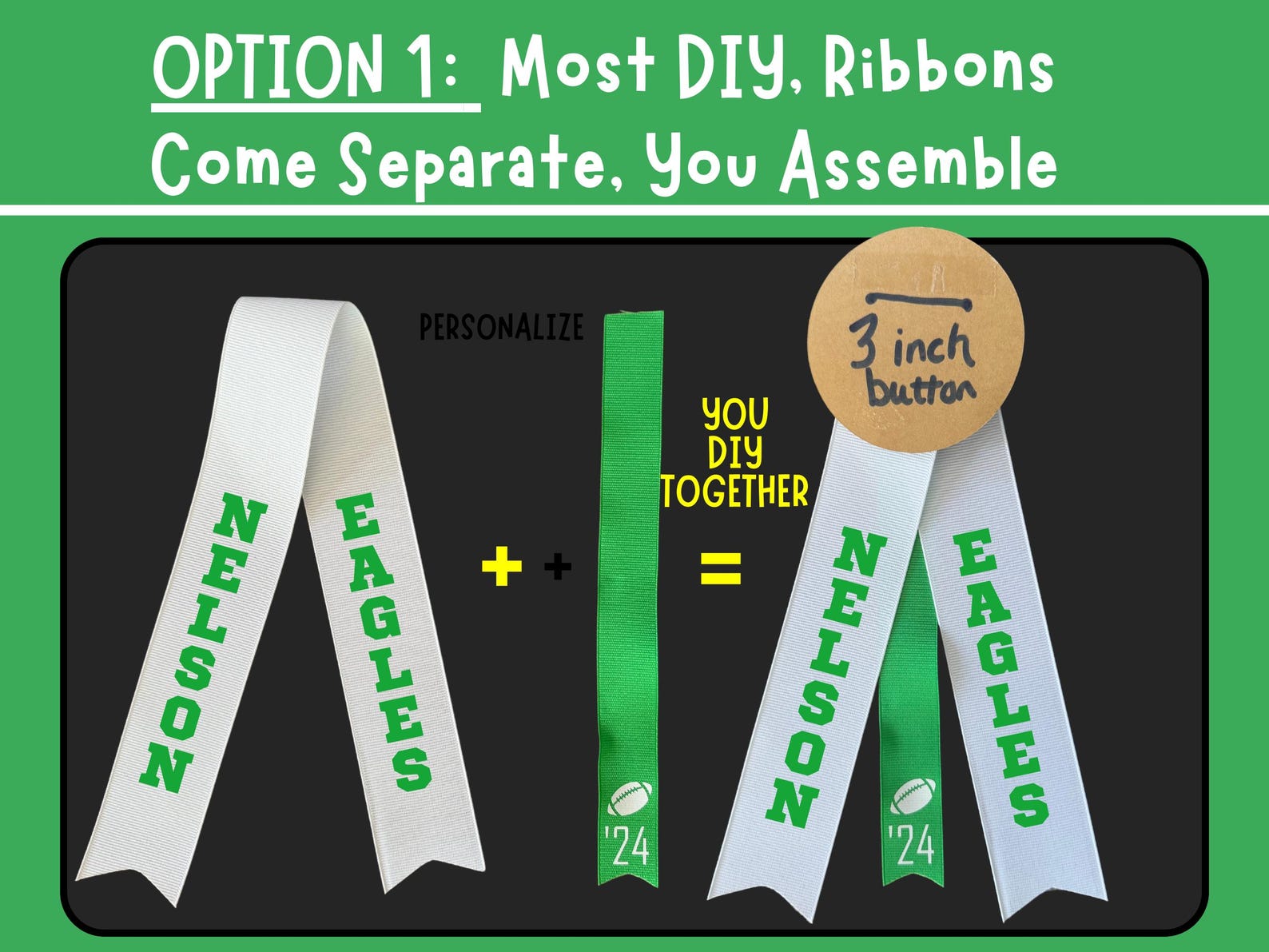 Personalized Team Ribbons - Button Embellishments:team Name, Player ...