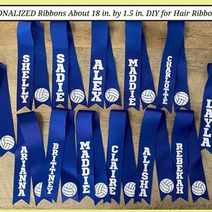 Custom Volleyball Hair Tie Streamer Personalized Volleyball Pony-o
