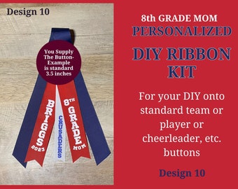 Personalized Team Ribbons Button Embellishments:team Name, Player Name ...