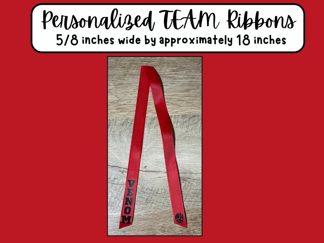 Personalized Team NAME & IMAGE Ribbons, 5/8 Inch Wide by Appox. 18-19 ...