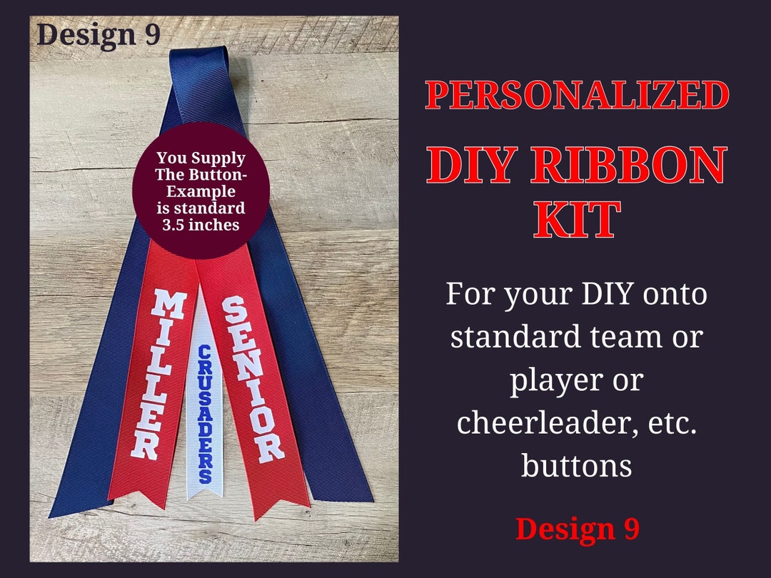 Personalized Ribbons to Add to Player or Team Buttons, DIY Kit, Design ...