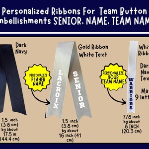 SENIOR Personalized Team Ribbons for Button Embellishments: SENIOR ...