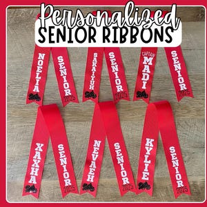 Senior Personalized Ribbons, Good for Homecoming, Senior Night, Graduation, Cheer, Dance, Team Gift, Add to Brag Buttons, All Sports Hockey