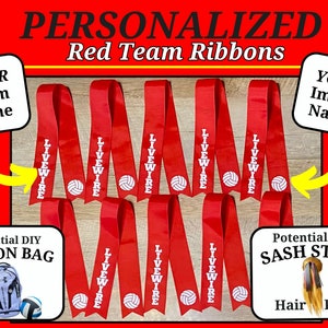 Personalized Team Ribbons, Customized For Your Team, For Sporty Ponies, Good For All Sports, Volleyball, Softball, Cheer, Homecoming, Senior
