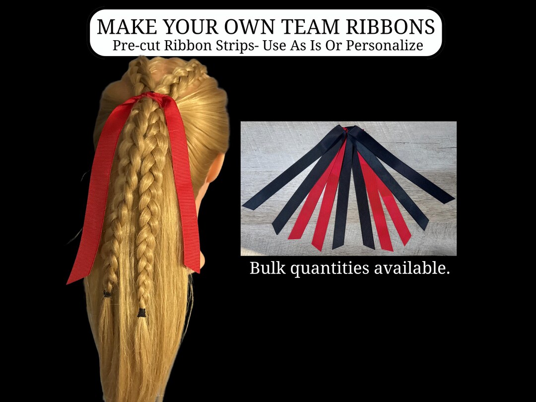 Pre-cut Team Ribbon Strips, Ponytail Hair Ribbons, Bulk Grosgrain ...