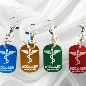 I.C.E medical tag Emergency ID Medical Alert Personalised Alert TagMedical Alert Tag Personalised Medical Keychain Personalised Medical ID