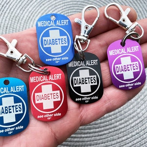 Personalised medical ID I.C.E Medical alert ID Medical alert medical keychain Personalised alert tag Medical emergency ID  Medical info