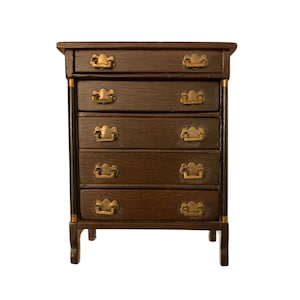 Bundle available/Sonia Messer/Block House empire style tall dresser walnut miniature dresser vintage dollhouse Lynnfield/rare find furniture