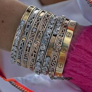 Pulseiras de diamante dançantes e em movimento, pulseiras de diamante com nome e data, pulseiras de ouro maciço 14K, pulseiras de diamante multimoissanita, pulseiras de design diferente
