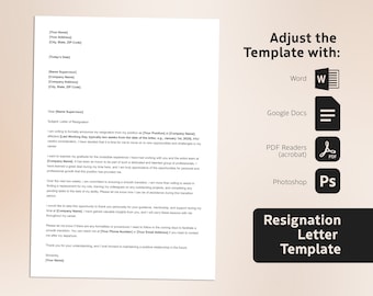 Resignation Letter, Template for Resignation Letter, Resignation Letter Professional and Simple, Letter of Resignation Template