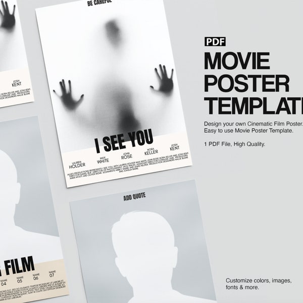 Movie Poster Template | Poster Template | Film Poster Template | PDF Poster Template | PDF Movie Poster Template | PDF Template