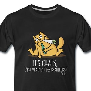 T-shirt Les Nuls : Les chats, c'est vraiment des branleurs image 1