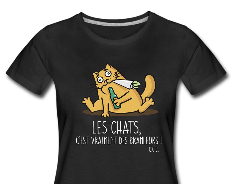 T-shirt Les Nuls : Les chats, c'est vraiment des branleurs image 2