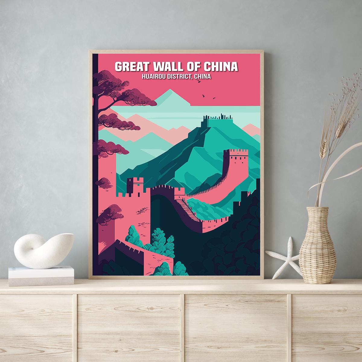 Great Wall of China Wall Art Majestic Horizons Digital Print Poster for