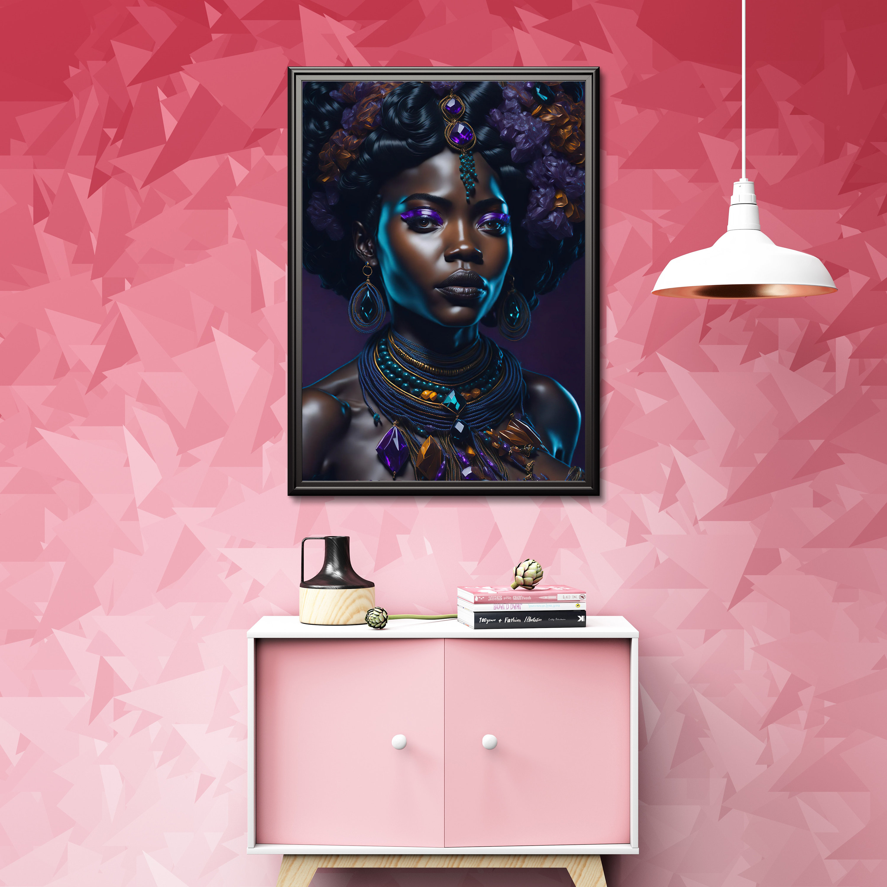 Black Woman Essence Digital Art Majestic African Queen Wall Decor Print