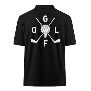 Polo de golf Polo de hombre Camiseta de golf Regalo para Goldfer con ilustración de las 4 letras GOLF - SUUKAMA Golf - 4 letras Golf #001 Blanco