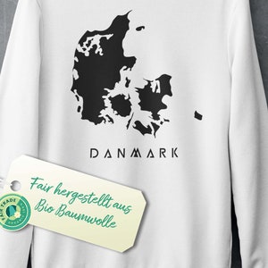 Hygge Danmark Dänemark Sweater Damen Herren Unisex Natur Karte Fair Bio Baumwolle Vegan - Suukama #129 - Danmark