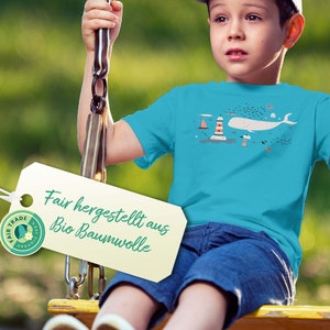 Kindershirt Zee Biologisch Katoen Natuurlijk Eerlijk Krab Walvis Vis Jongens Meisjes Fair Fashion Biologisch Duurzaam Vegan Suukama #82 - Sealife