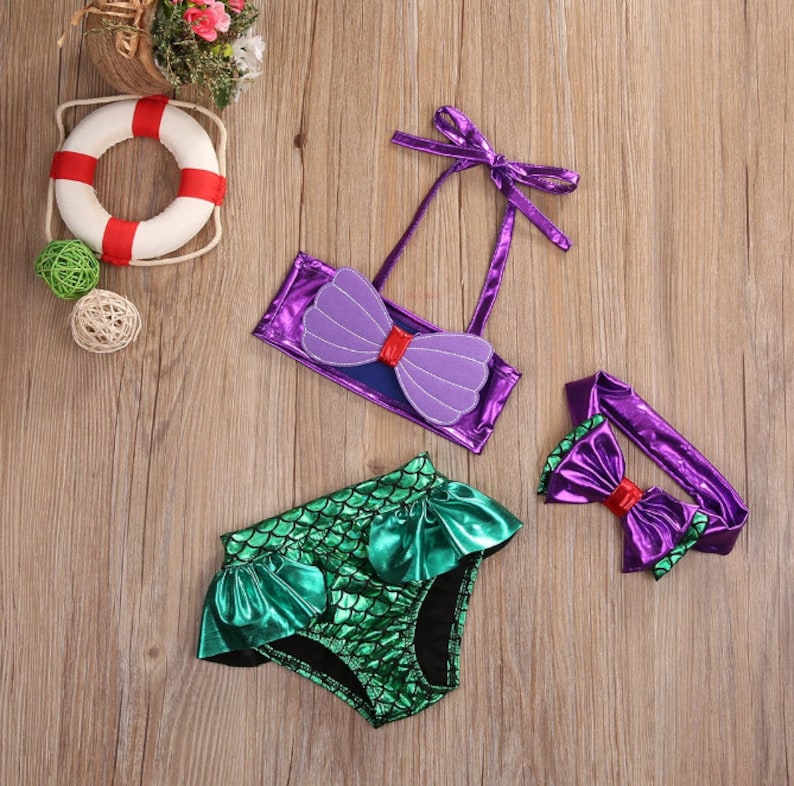 0-8Y Kids Swimwear Girls Bikini Set 2023 Summer Mermaid Baby - Etsy