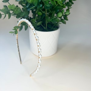 Pearl Headbands for Women Adult Hair Accessories for teens elegant headband chic headband gold pearl headband 4mm and 6mm pearl Mother&#39;s day