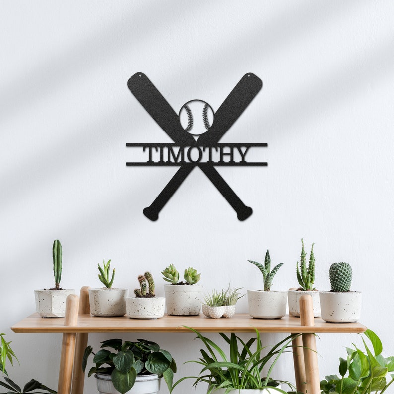 Custom Metal Baseball Sign Personalized Metal Wall Art Metal Etsy