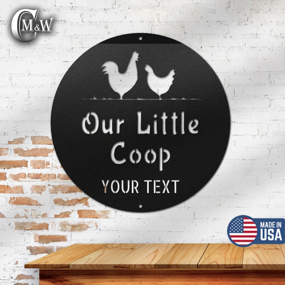Personalized Metal Chicken Coop Signs Custom Metal Chicken Etsy
