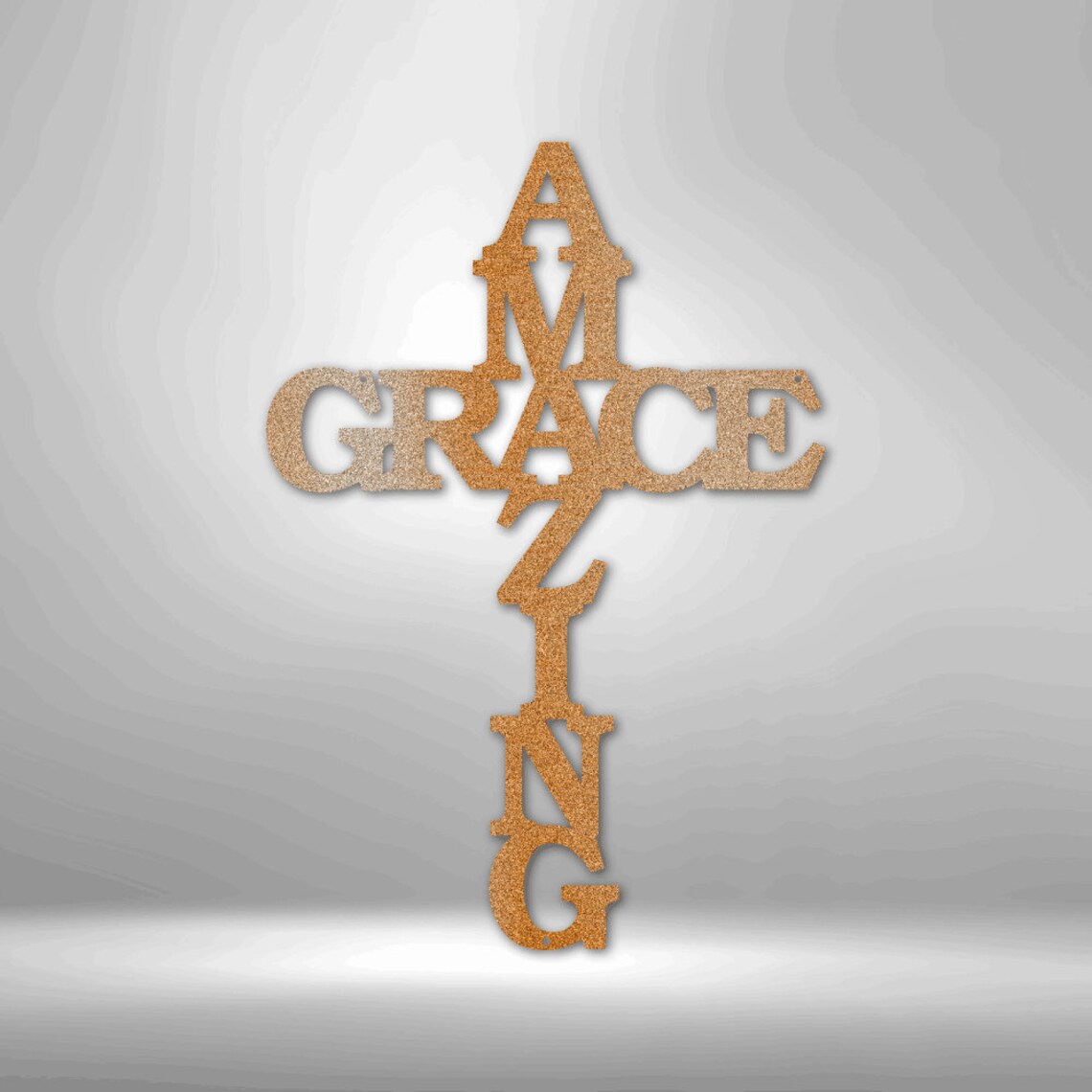 Amazing Grace Metal Cross Sign Religious Metal Wall Cross Etsy