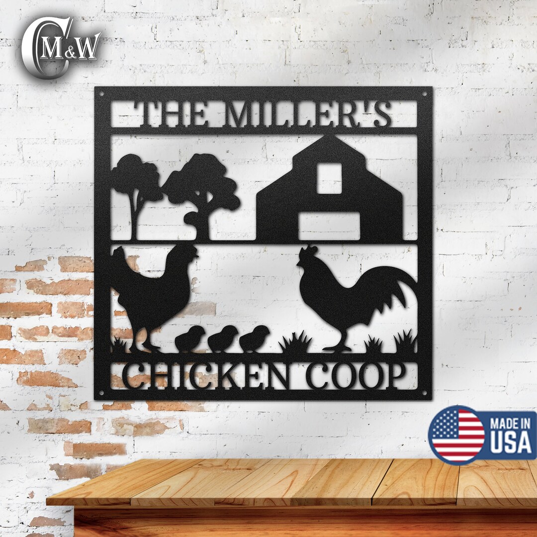 Custom Metal Chicken Coop Signs Personalized Metal Chicken Etsy