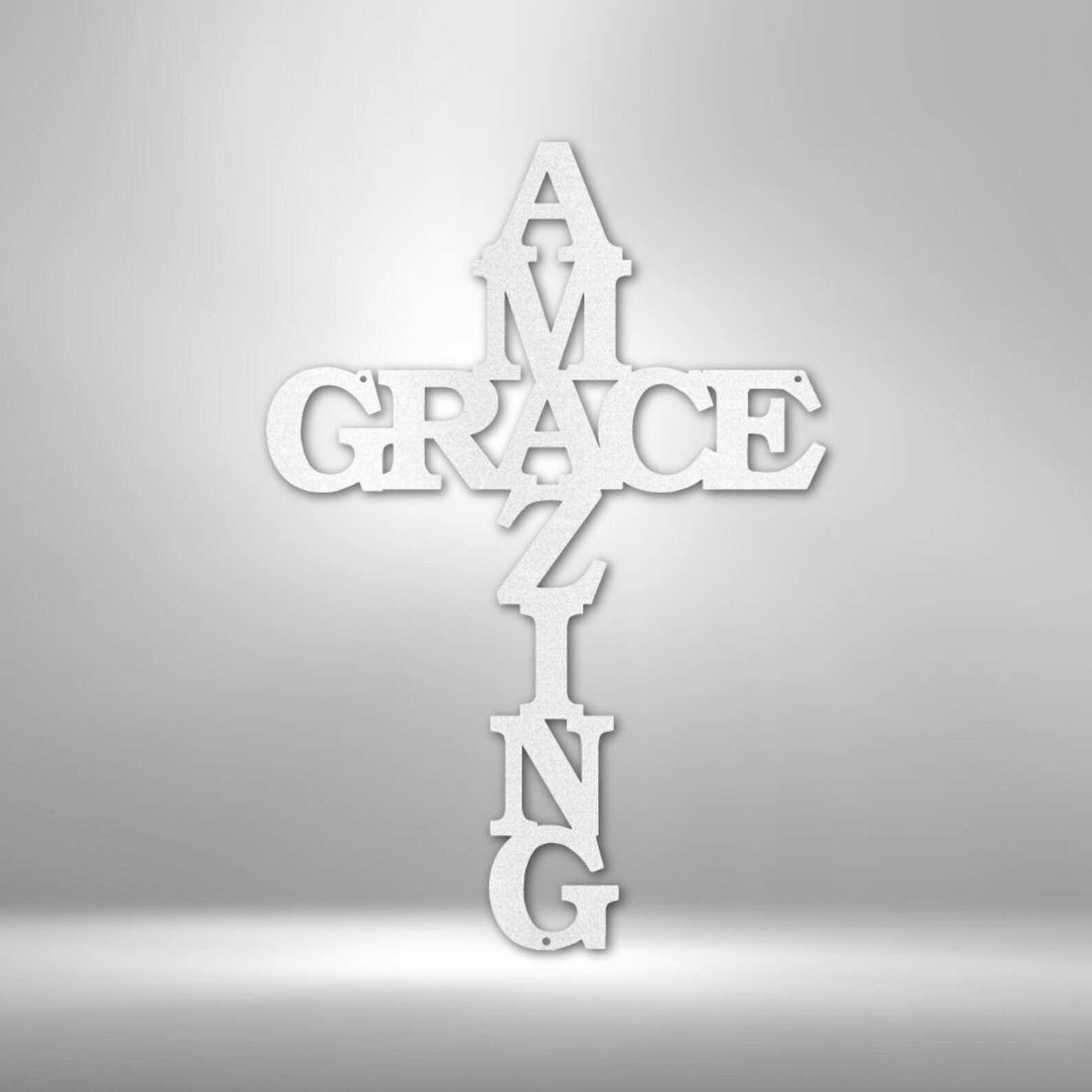 Amazing Grace Metal Cross Sign Religious Metal Wall Cross Etsy