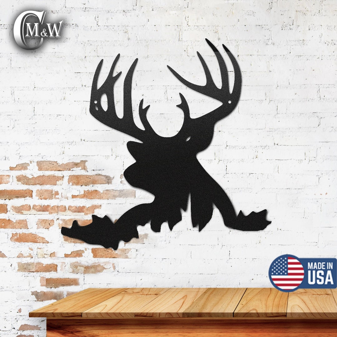 Metal Deer Head Sign Deer Head Decor Deer Door Hanger Sign Etsy