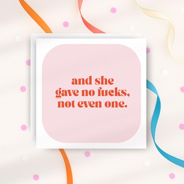 Funny Swearing Card for Best Friend Bestie | Different Affirmation Card Her Him | Relationship Break Up New Start Job Mat Leave Galentines