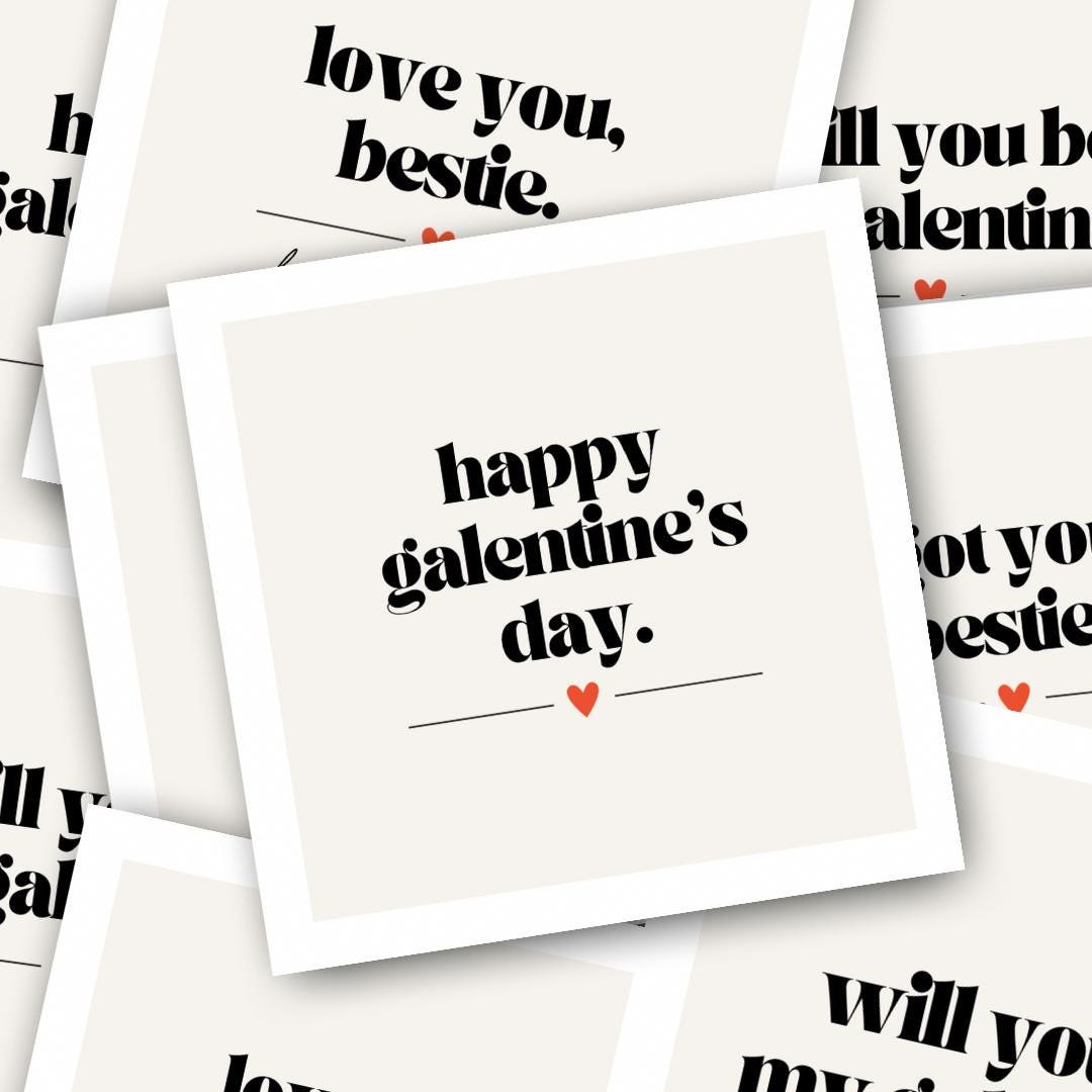 Valentines Galentines Day Card for Her - Bestie Wifey Friend Girlfriend ...