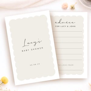 Neutral Beige Baby Shower Game Cards, Baby Advice for Parents Baby Quiz, Girl Boy Baby Shower Game Cards, Personalised Baby Advice, NB1X