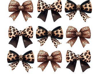 Coquette , Leopard Print, Cheetah Bow, Trendy | Soft Girl Ribbons Bow | Country | Digital  Sublimation Design | Instant Download PNG, JPG