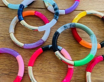 Bracelets Tubes multicolores en Acrylique faits mains Tendances